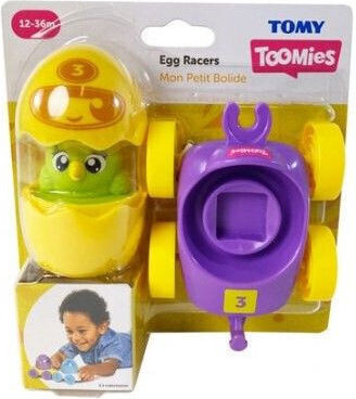 Tomy Toomies Interactive Baby Toy - Racing Egg, Yellow-Purple