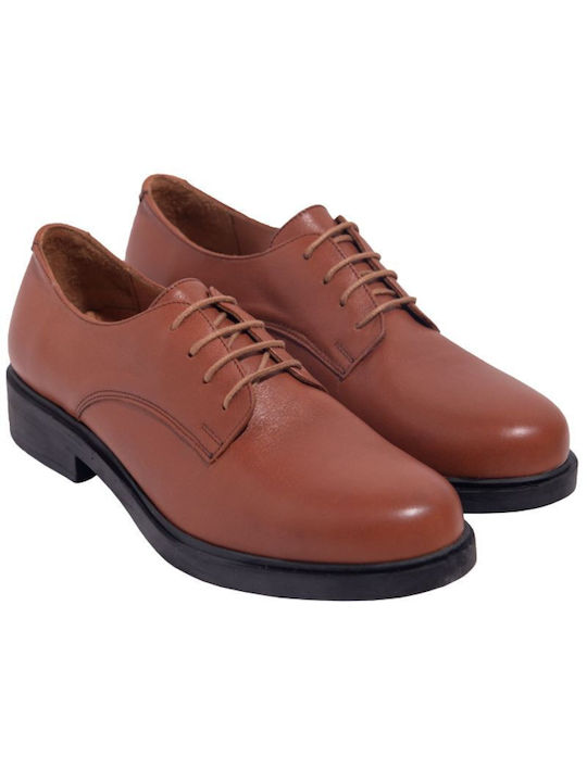 Safe Step Women's Leather Oxford Shoes Tabac Brown
