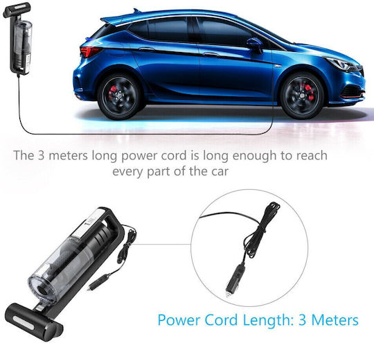 Aspirator de mână pentru mașină Aspirare uscată cu Putere 100W & Cablu de brichetă auto 12V