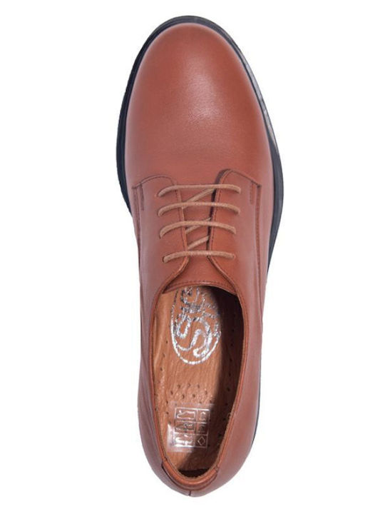 Women's Leather Oxford Shoes Tabac Brown