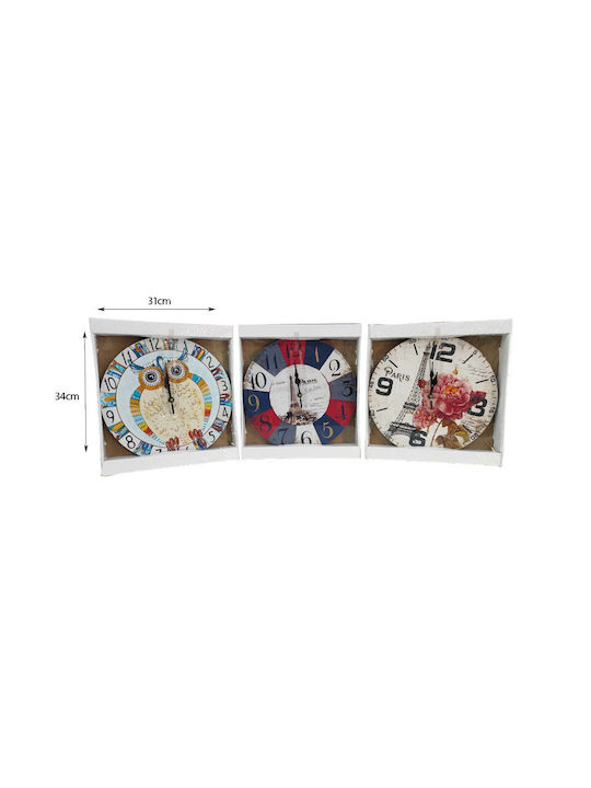 Wall Clock Multicolour Various Colors)