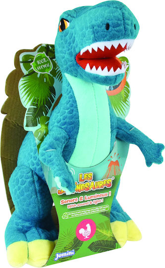 Jucărie de pluș muzicală Jemini cu lumină, Velociraptor, 25cm