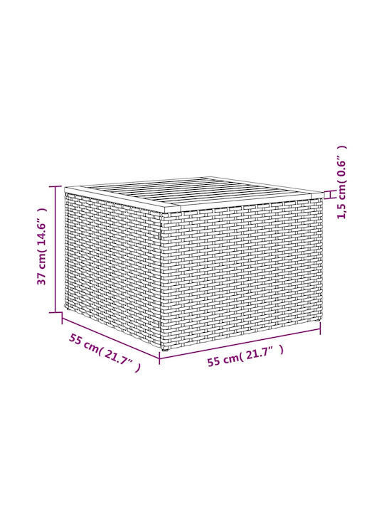 Sitting Room Table for Small Outdoor Spaces Gray 55x55x37cm