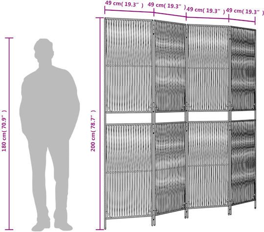 vidaXL Διακοσμητικό Παραβάν από Καμβά 196x200cm