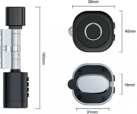 Liliwise Electronic Lock in color Silver with Connectivity Bluetooth