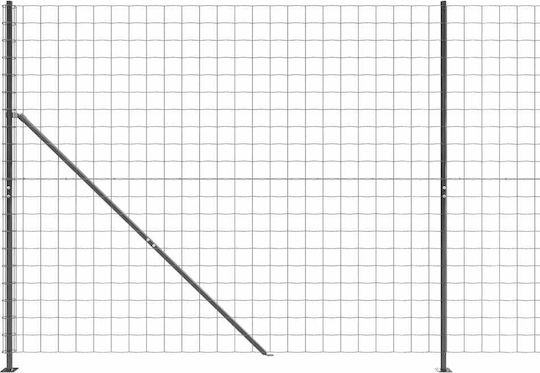 vidaXL Wire Fencing Galvanized with PVC Coating Set Gray 1.4x10m