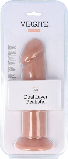 Virgite Realistic Dildo With Suction Cup Flesh 21.5cm