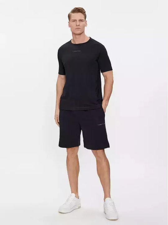 Calvin Klein Bărbați T-shirt Sportiv cu Mânecă Scurtă BLACK