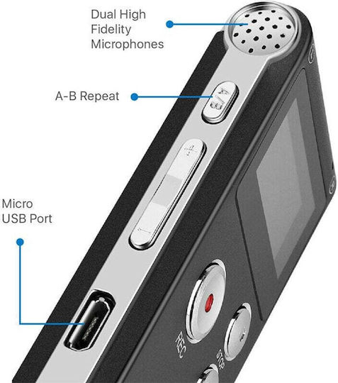 Диктофон MP3/WAV с Вътрешна Памет 16GB