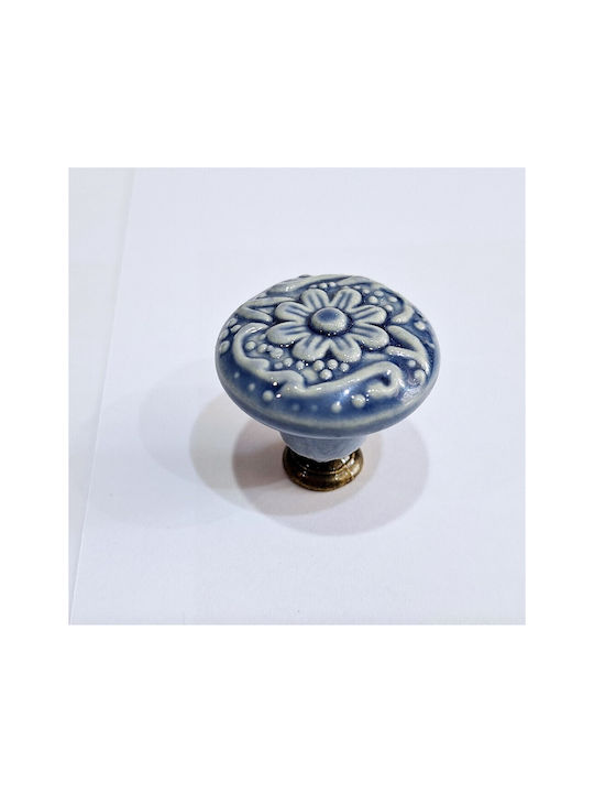 Premier Antique Knob Furniture made of Zamak & Porcelain & Metallic Bronze 35mm (Center Distance 35mm) 11848-000-ARG1 1pcs