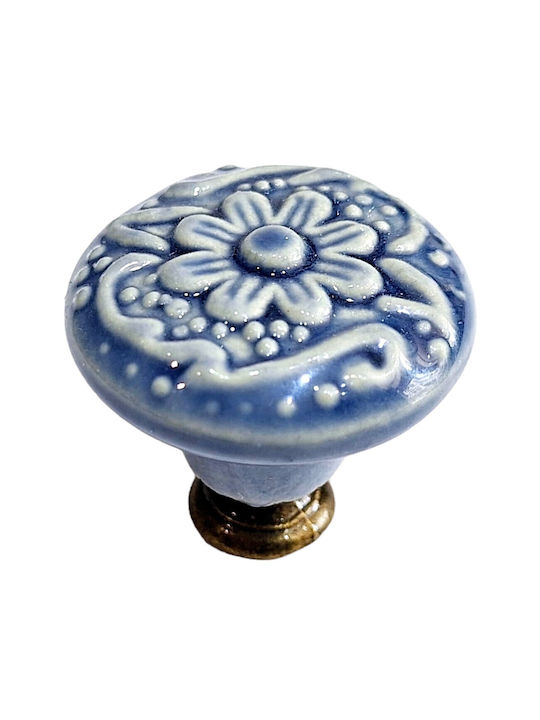 Premier Antique Knob Furniture made of Zamak & Porcelain & Metallic Bronze 35mm (Center Distance 35mm) 11848-000-ARG1 1pcs