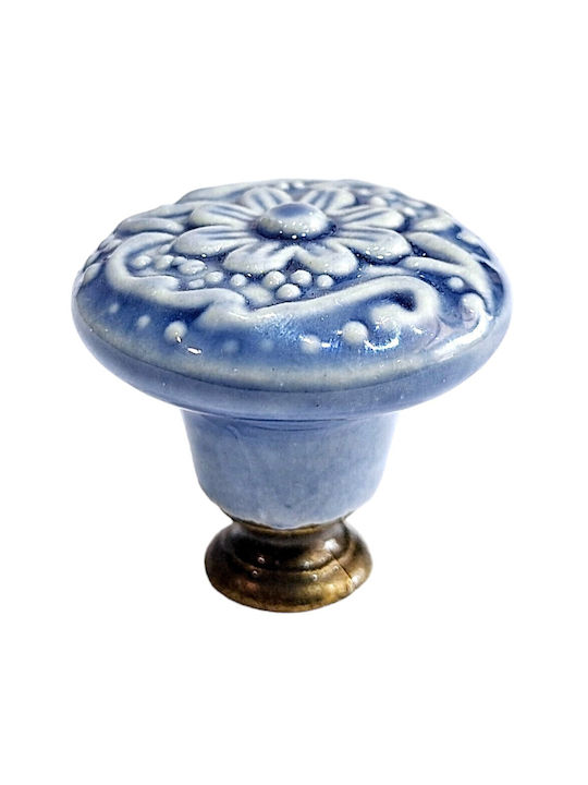 Premier Antique Knob Furniture made of Zamak & Porcelain & Metallic Bronze 35mm (Center Distance 35mm) 11848-000-ARG1 1pcs