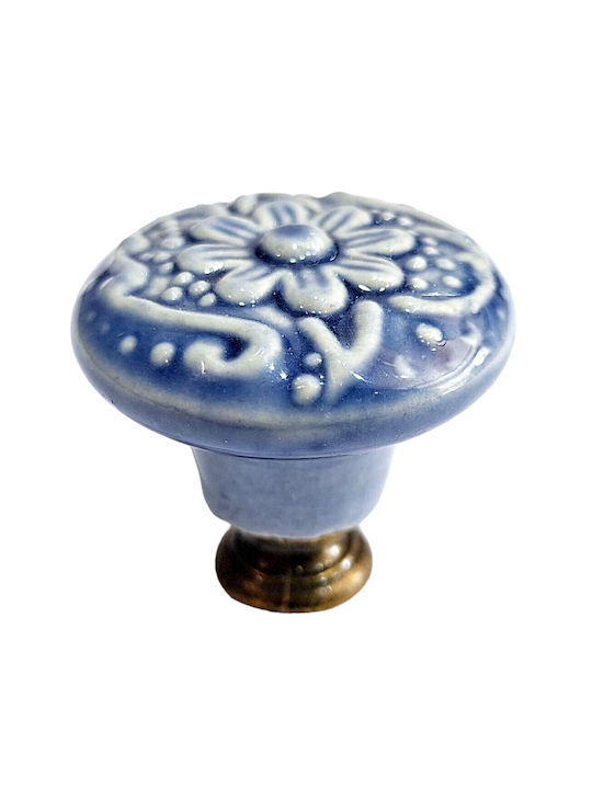 Premier Antique Knob Furniture made of Zamak & Porcelain & Metallic Bronze 35mm (Center Distance 35mm) 11848-000-ARG1 1pcs