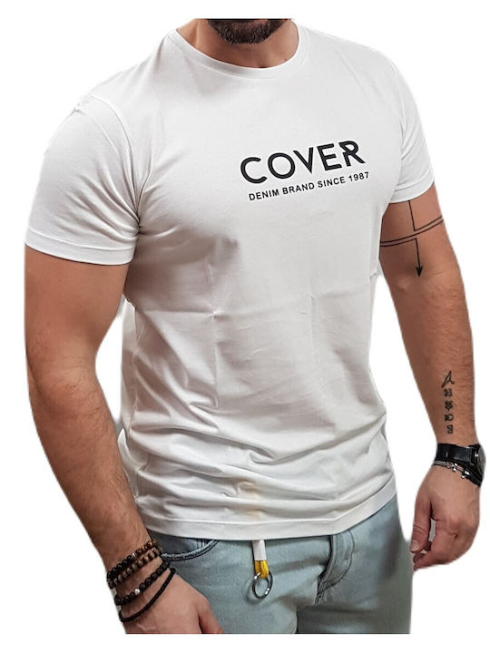 Cover Jeans Herren T-Shirt Kurzarm Weiß