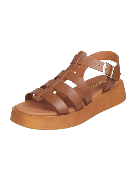 Ragazza Piele Sandale dama Pantofi cu platformă în Tabac maro Culoare