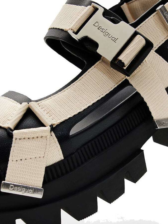 Flache Sandalen für Damen in Schwarz Farbe