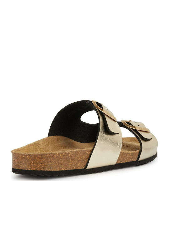 D Brionia Women's Flat Sandals in Gold Color