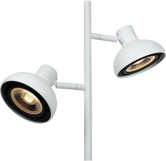 Lucide Lightning Floor Lamp H137.9cm. with Socket for Bulb GU10 White