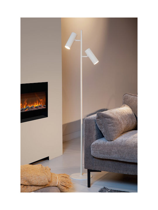 Lucide Lightning Floor Lamp H140cm. with Socket for Bulb GU10 White