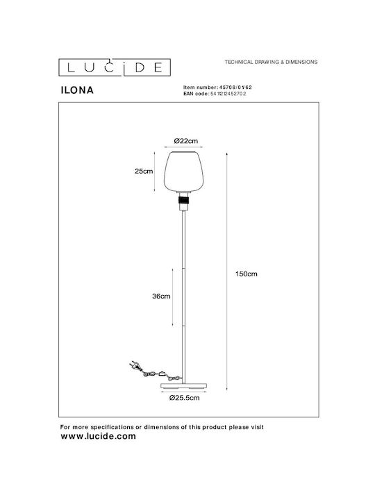 Lucide Lightning Floor Lamp with Socket for Bulb E27 Brown