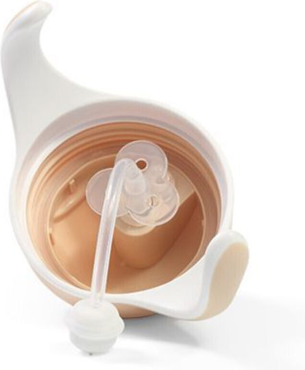 Babyono Educational Sippy Cup Plastic with Handles Beige for 6m+m+ 240ml