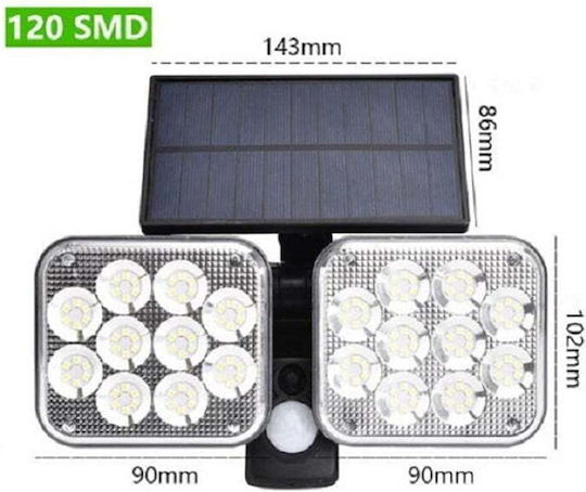 120 Smd Jd-2108 Solar LED Floodlight with Motion Sensor