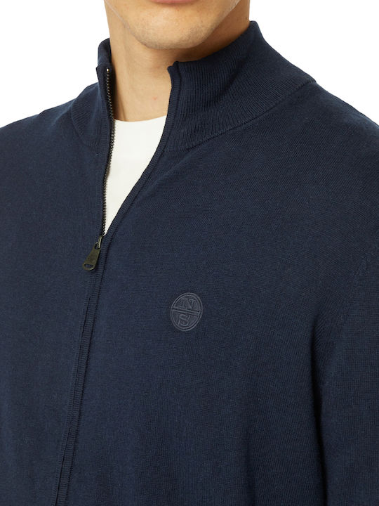 Men's Knitted Cardigan Navy Blue