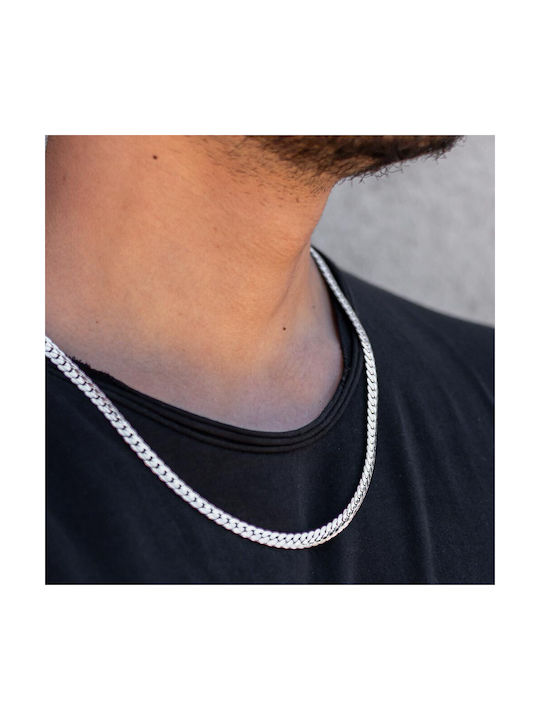 Piercing.gr Herren Kette Nacken Kubanisch aus Stahl Länge 65cm