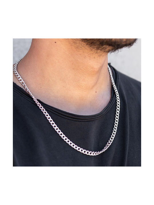 Piercing.gr Herren Kette Nacken Kubanisch aus Stahl Länge 65cm