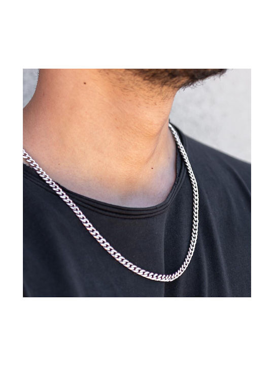 Piercing.gr Chain Neck from Steel Thin Thickness 5mm and Length 45cm