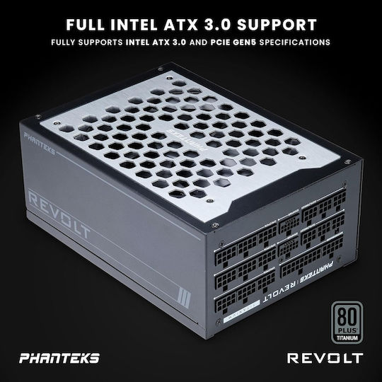 Phanteks Revolt 1600W Μαύρο Τροφοδοτικό Υπολογιστή Full Modular 80 Plus Titanium