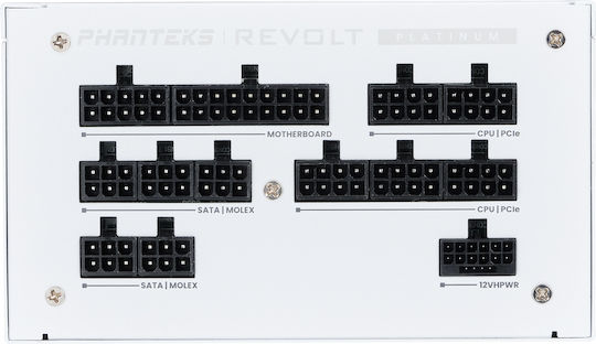 Phanteks Revolt 1000W Λευκό Τροφοδοτικό Υπολογιστή Full Modular 80 Plus Platinum