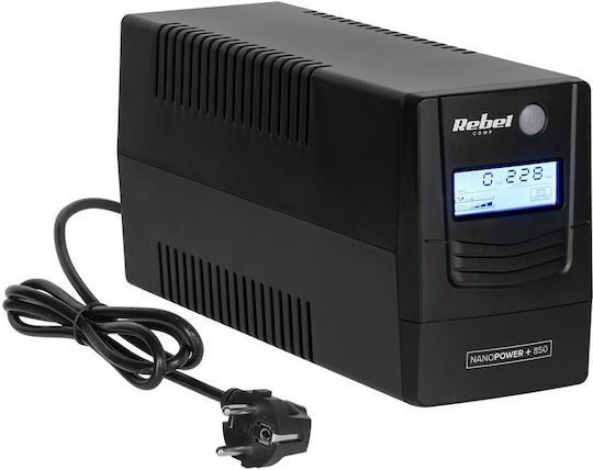 Rebel RB-4024 UPS Off-Line 850VA 480W με 2 Schuko Πρίζες