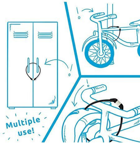 Crazy Safety Lacăt Bicicletă Tip Spiră cu combinație Neagră