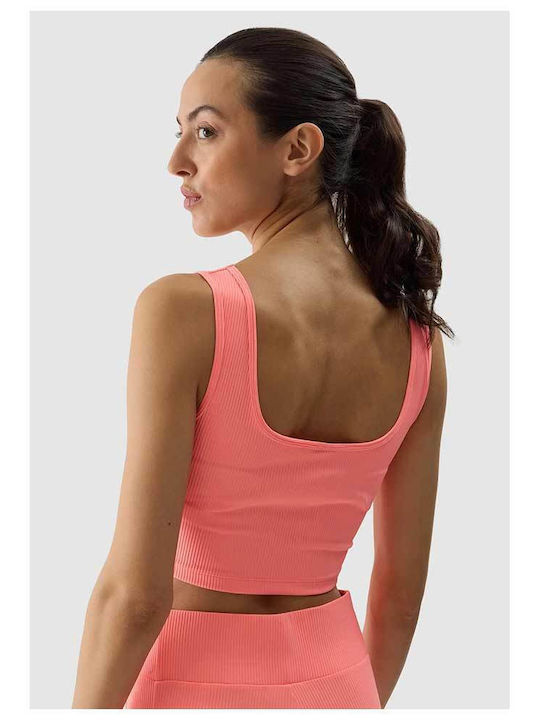 4F Damen Sommer Crop Top Ärmellos Rosa