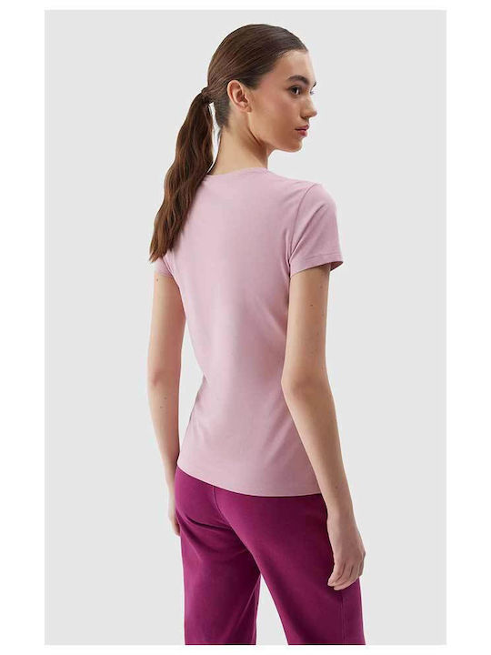4F Women's Summer Blouse Cotton Short Sleeve Purple