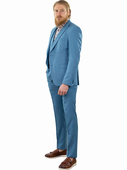 Men's Summer Suit with Vest Petrol (Item J062)