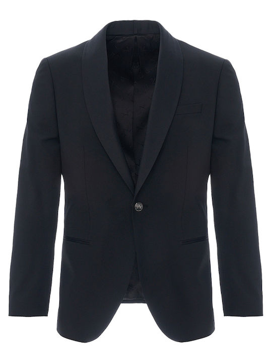 19V69 Men's Suit with Vest Black