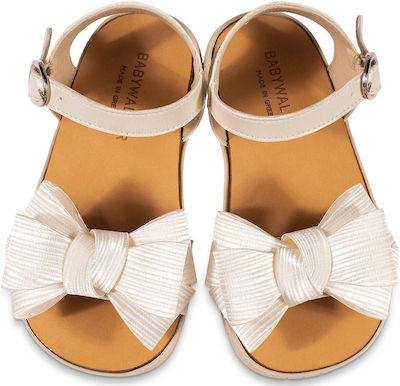 Babywalker Beige Baptism Leather Sandals