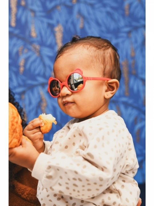 KiETLA Unbreakable Baby Kids Sunglasses with Polarized Mirror Lenses Red for 1-2 Years