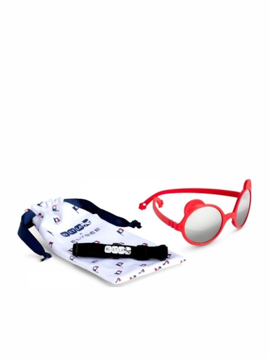 KiETLA Unbreakable Baby Kids Sunglasses with Polarized Mirror Lenses Red for 1-2 Years