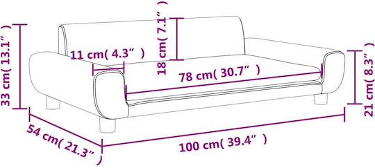 Kids Sofa Black 100x54x33cm