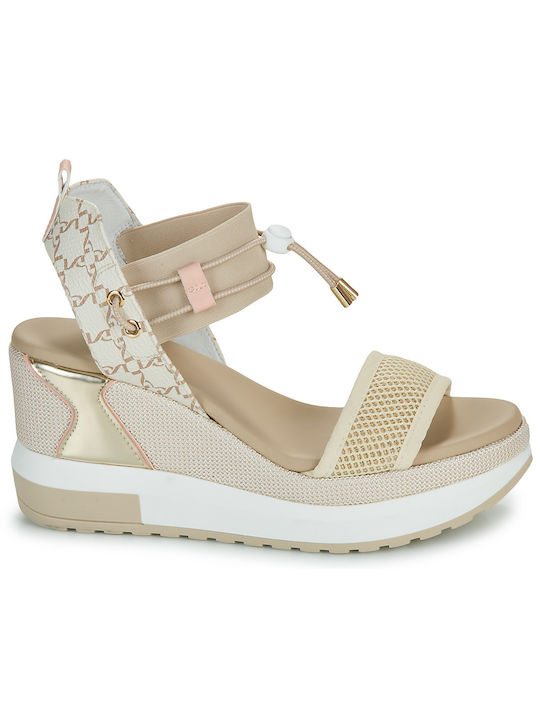 Damenplattformen Beige