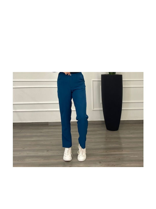 Voice Damen Stoff Hose Blau