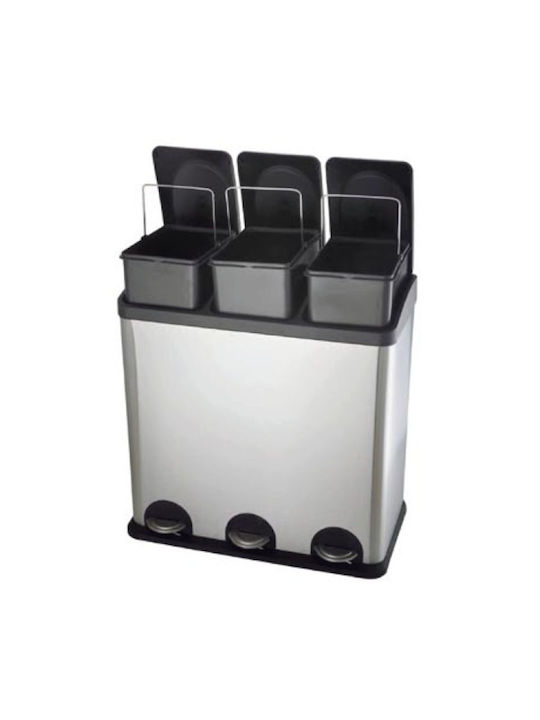 Vesta Vesta Recycling Mülleimer aus Inox mit Pedal Silber 45lt