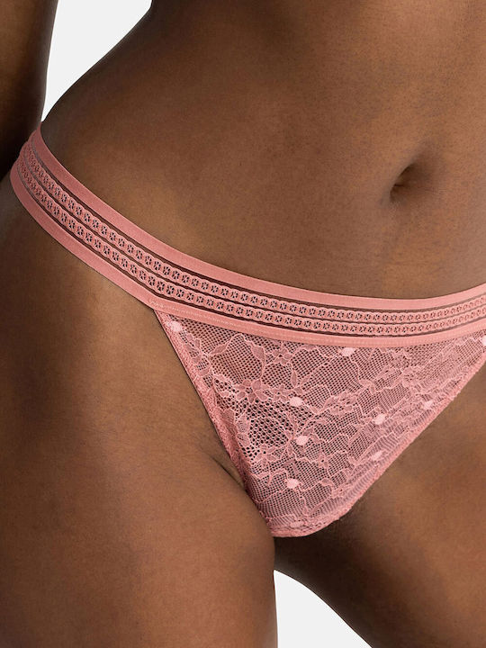 Γυναικεία String 2Pack με Δαντέλα Λευκό