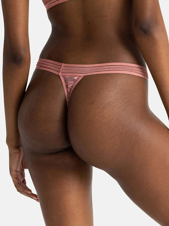 Γυναικεία String 2Pack με Δαντέλα Λευκό