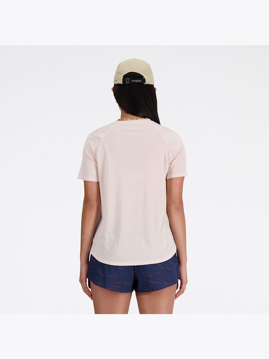 New Balance Bluza de Damă de Vară Mâneci scurte Roz