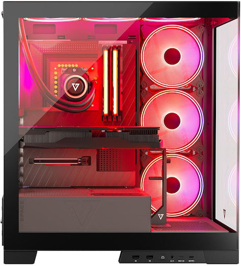 Modecom Volcano Space Apex ARGB Gaming Midi Tower Κουτί Υπολογιστή με Πλαϊνό Παράθυρο Μαύρο