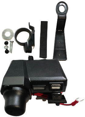 Motowolf Încărcător pentru Motocicletă de Încărcare Rapidă cu Porturi: 2xUSB & 1xBriquet cu Voltmetru